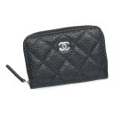 シャネル 小銭入れ レディース CHANEL クラシック ジップコインパース AP0216 Y01588 C3906 ブラック シルバー金具