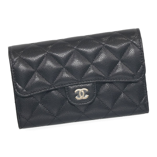 シャネル 二つ折り財布（レディース） シャネル 財布 レディース CHANEL マトラッセ AP0232 B10583 C3906 ブラック ゴールド金具