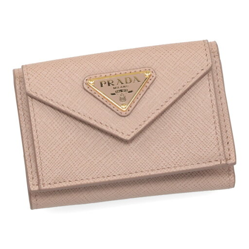 プラダ 財布 レディース PRADA サフィアーノトライアングル 1MH021 QHH F0236 ピンクベージュ プラダ 財布 レディース PRADA サフィアーノトライアングル 1MH021 QHH F0236 ピンクベージュ