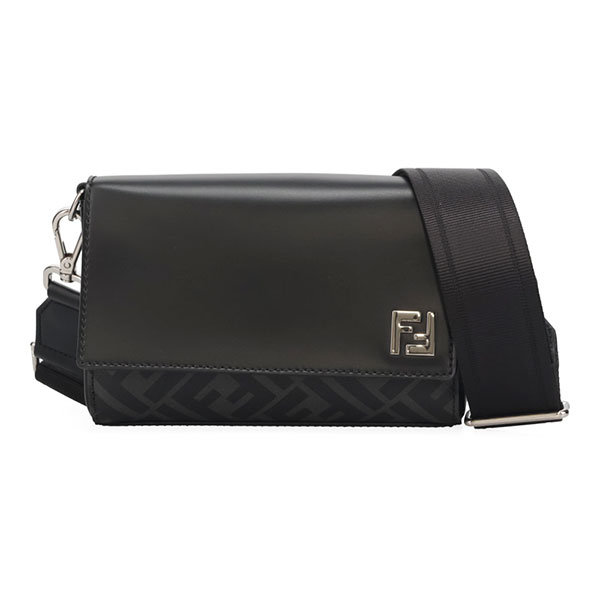 難あり フェンディ バッグ メンズ FENDI FFスクエア コンパクトバッグ ブラック 7M0363 AFF2 F0GXN