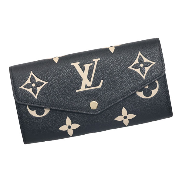 ルイヴィトン 財布 レディース LOUIS VUITTON モノグラムアンプラント ポルトフォイユサラ ブラック+ベージュ M80496
