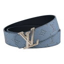 ルイヴィトン ベルト メンズ LOUIS VUITTON LVディメンション 40MM リバーシブル ブルー 100cm M4134S