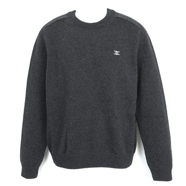 Crew Neck - セリーヌ ニット メンズ CELINE トリオンフ クルーネックセーター 2AC85048T 10AN アンスラサイト Lサイズ
