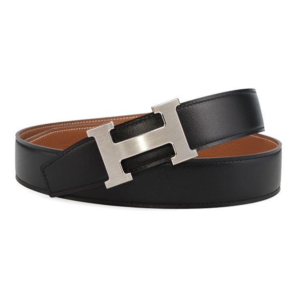 HERMES - エルメス ベルト HERMES キット 32 マットシルバーバックル ブラック/ゴールド サイズ 95cm ボックスカーフ/トゴ 064544 073967