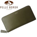 ペレボルサ 財布 レディース ペレボルサ 財布 レディース PELLE BORSA バーク 4832-KK カーキ