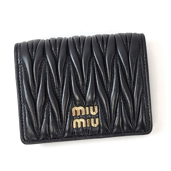 ミュウミュウ 二つ折り財布 ミュウミュウ 財布 レディース MIUMIU マテラッセレザー 5MV204 2FPP NERO ブラック