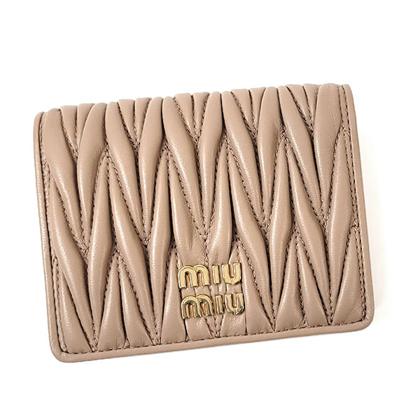 ミュウミュウ 財布 レディース MIUMIU マテラッセレザー 5MV204 2FPP CAMMEO ベージュ