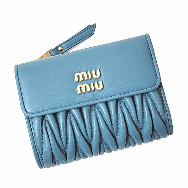 ミュウミュウ 財布 レディース miumiu マテラッセレザー 5ML002 2FPP MARINE マリンブルー