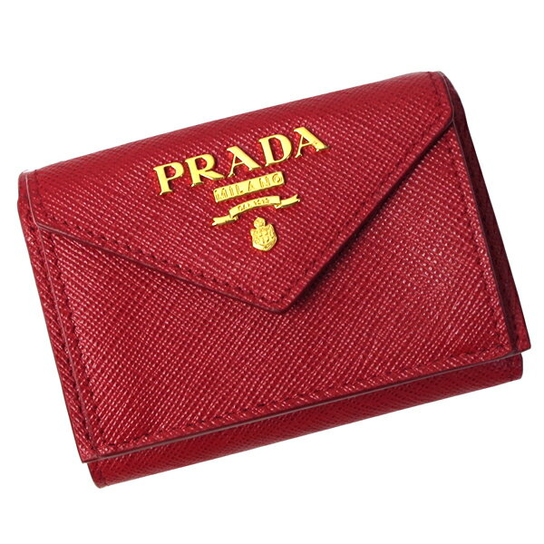 プラダ ミニ財布 レディース プラダ 財布 レディース PRADA 1MH021 SAFFIANO METAL FUOCO レッド