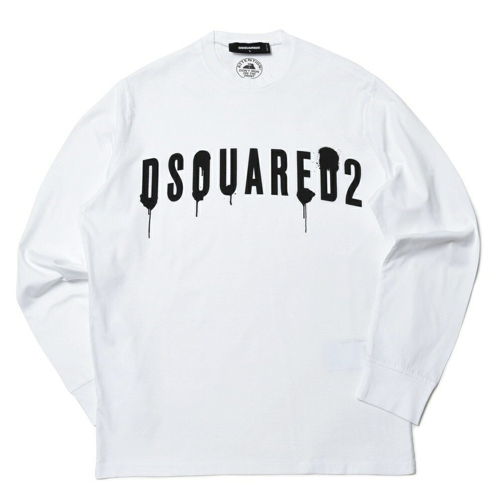 【★安心の定価販売★】 DSQUARED2 ディースクエアードコットンロゴプリントL Sカットソー S74GD1005 72025002023