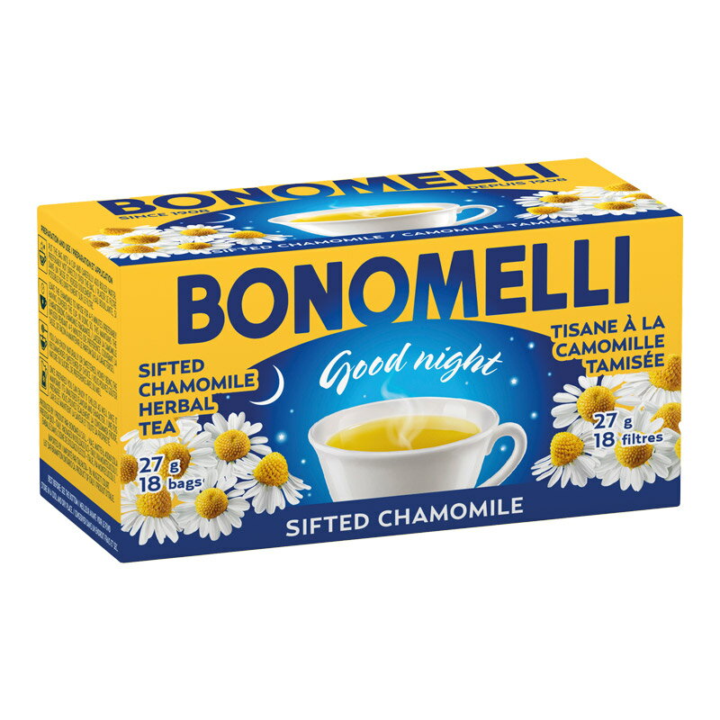 【 ボノメッリ BONOMELLI カモミッラ茶 29g （ 1.6g× 18袋 ）】 ハーブティー カモミールティー ティーバッグ カモミール カモミッラ カミツレ ノンカフェイン 鎮静作用 消化作用 お茶 茶 イタリア イタリア食品 イタリア食材