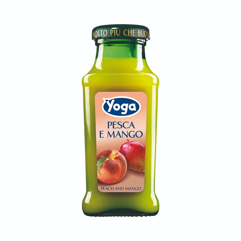 ヨーガ yoga ヨーガスッコ・ディ・ペスカ・エ・マンゴ（ ピーチ ＆ マンゴー ） 200ml 桃 マンゴー ジュース 果汁入り飲料 果汁50% 濃厚 美味しい もも モモ 瓶 飲みきりサイズ イタリア 食品 飲料