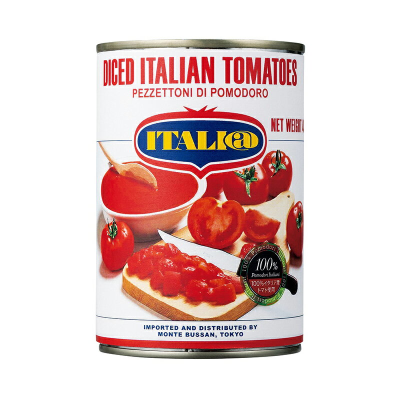 "ITALI@" Pezzettoni di Pomodoro 切る手間と加熱時間の短縮を可能にした利用範囲の広い缶詰です。使いやすいようにダイス（さいころ）状にカットしていますので、ホールトマトより短い調理時間で済みます。 イタリアの太陽の恵みをたっぷりと受けた完熟トマトの甘さがそのまま味わえるので、サラダの彩りやピッツァのトッピング、冷製パスタなど、果肉を少し残したい料理にも最適です。甘みの強い丸形のトマトを使用しています。 【保存方法】 直射日光を避けて常温で保存してください。 ※開缶時に切り口で手を切らないようご注意ください。 ※開缶後はガラス等の容器に移し替えて冷蔵庫で保存しお早めにご使用ください。 ※缶のまま直火にかけないでください。 &nbsp; ＜ITALI@＞ 1977年の輸入開始当初から、現地提携工場とともに「どこよりもよいトマトを一定の品質で」をモットーに造り続けてきました。原料の調達から缶詰工程まで、すべてモンテ物産が徹底管理し、品質のよさと安定性で常にトップブランドとして市場をリードしています。ジュースが濃いため調理時間を短縮でき、歩留まりが高いことが特徴です。 その美味しさは、本格派レストランから、家族が集う食卓まで。「イタリアット」は、"郷土色豊かなイタリアの本物の味わい、プロフェッショナル品質を、気軽にご家庭でもお楽しみいただきたい"。そんな想いから開発されたモンテ物産のオリジナルブランドです。 イタリアならではの美味しい食体験を、日本の食卓へ。モンテ物産が自信を持ってお届けします。 &nbsp; ブランド イタリアット ITALI@ 名称 トマト・ピューレーづけ 開封前温度帯 常温 内容量 400g 原材料 トマト、トマトピューレー／クエン酸 原産国 イタリア &nbsp; 〜ご利用いただけるシーン〜 季節のご挨拶 御正月 お正月 御年賀 お年賀 御年始 母の日 父の日 初盆 お盆 御中元 お中元 お彼岸 残暑御見舞 残暑見舞い 敬老の日 寒中お見舞 クリスマス クリスマスプレゼント お歳暮 御歳暮 春夏秋冬 日常の贈り物 御見舞 退院祝い 全快祝い 快気祝い 快気内祝い 御挨拶 ごあいさつ 引越しご挨拶 引っ越し お宮参り御祝 志 進物 長寿のお祝い 61歳 還暦（かんれき） 還暦御祝い 還暦祝 祝還暦 華甲（かこう） 祝事 合格祝い 進学内祝い 成人式 御成人御祝 卒業記念品 卒業祝い 御卒業御祝 入学祝い 入学内祝い 小学校 中学校 高校 大学 就職祝い 社会人 幼稚園 入園内祝い 御入園御祝 お祝い 御祝い 内祝い 金婚式御祝 銀婚式御祝 御結婚お祝い ご結婚御祝い 御結婚御祝 結婚祝い 結婚内祝い 結婚式 引き出物 引出物 引き菓子 御出産御祝 ご出産御祝い 出産御祝 出産祝い 出産内祝い 御新築祝 新築御祝 新築内祝い 祝御新築 祝御誕生日 バースデー バースディ バースディー 七五三御祝 753 初節句御祝 節句 昇進祝い 昇格祝い 就任 弔事 御供 お供え物 粗供養 御仏前 御佛前 御霊前 香典返し 法要 仏事 新盆 新盆見舞い 法事 法事引き出物 法事引出物 年回忌法要 一周忌 三回忌、 七回忌、 十三回忌、 十七回忌、 二十三回忌、 二十七回忌 御膳料 御布施 法人向け 御開店祝 開店御祝い 開店お祝い 開店祝い 御開業祝 周年記念 来客 お茶請け 御茶請け 異動 転勤 定年退職 退職 挨拶回り 転職 お餞別 贈答品 粗品 粗菓 おもたせ 菓子折り 手土産 心ばかり 寸志 新歓 歓迎 送迎 新年会 忘年会 二次会 記念品 景品 開院祝い プチギフト お土産 ゴールデンウィーク GW 帰省土産 バレンタインデー バレンタインデイ ホワイトデー ホワイトデイ お花見 ひな祭り 端午の節句 こどもの日 スイーツ スィーツ スウィーツ ギフト プレゼント お返し 御礼 お礼 謝礼 御返し お返し お祝い返し 御見舞御礼 ここが喜ばれます 個包装 上品 上質 高級 お取り寄せスイーツ おしゃれ 可愛い かわいい 食べ物 銘菓 お取り寄せ 人気 食品 老舗 おすすめ インスタ インスタ映え こんな想いで… ありがとう ごめんね おめでとう 今までお世話になりました　いままで お世話になりました これから よろしくお願いします 遅れてごめんね おくれてごめんね こんな方に お父さん お母さん 兄弟 姉妹 子供 おばあちゃん おじいちゃん 奥さん 彼女 旦那さん 彼氏 先生 職場 先輩 後輩 同僚使いやすいようにサイコロ状にカットした甘みの強い丸形のトマト