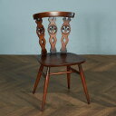 アーコール ERCOL Old Colonial シスルバックチェア ブルーラベル Ercol エルム 英国 椅子 ヴィンテージ 木彫刻 ダイニングチェア イギ...
