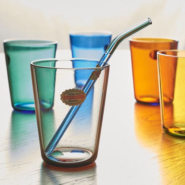 アマブロ [70574]TWO TONE GLASS STRAW / Green × Bluecamori 送料無料amabro アマブロ TWO ストロー 2本セット ガラス 硝子 ギフト 食器 2色 雑貨 耐熱 北欧 スタイル バイカラー