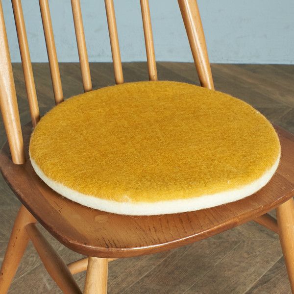 79839 FELT ROUND CUSHION / Yellow × Whitecamori 送料無料FELT White チェアパッド フェルトクッション 丸型 座布団 イエロー 北欧カラー フェルト