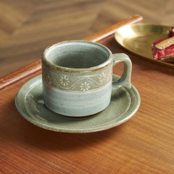 Rakuten - 陶器 ANGLE アングル FLOWER STAMP CUP&SAUCER WHITE フラワースタンプ カップ＆ソーサー マグカップ 食器 日本製 ティータイム ギフト プレゼント #84870