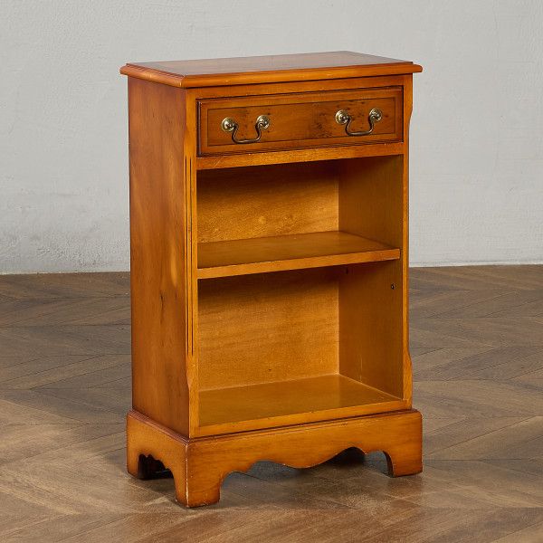 英国 クラシック サイドキャビネット IZ95568C★ イチイ 飾り台 コンソール イギリス ナロー 薄型 引き出し 脚付 本棚 ベッドサイド 木製 #95568