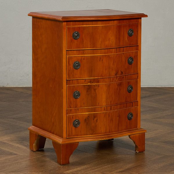 英国 クラシック サイドチェスト IZ96731C★ 4段 洋タンス ドロワー イチイ イギリス 引き出し チェスト ナイトテーブル サイドテーブル #96731