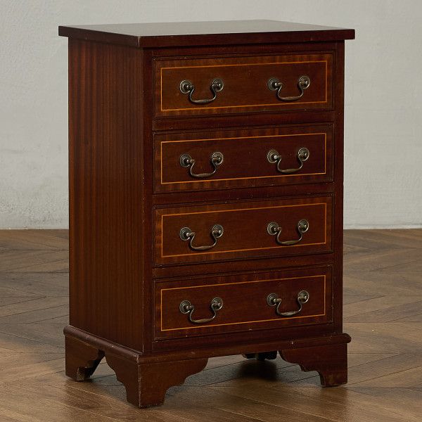 英国 クラシック 4段 サイドチェスト IZ96761C★ スモール チェスト マホガニー 脚付 収納 木製 洋タンス イギリス アンティーク スタイル #96761