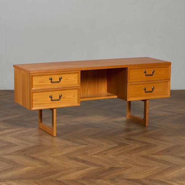 英国 ヴィンテージ ドレッシング デスク IZ97051C★ 両袖 机 エルム パソコン ドロワー ドレッサー イギ..