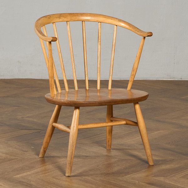 乐天商城 - 椅子・ソファ イギリス エルム アーコール ERCOL ヴィンテージ スモーカーズ ローチェア レア カウホーン 低座面 英国 ウィンザー アームチェア ラウンジチェア #97094