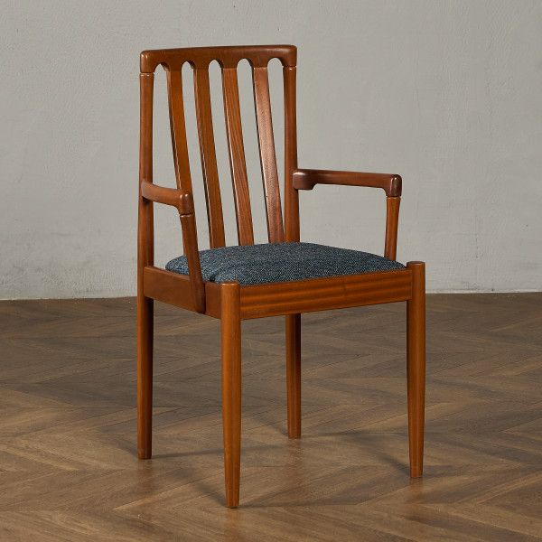 スラットバック アームチェア 座面張替え済み (LUUM) IZ97109C★Meredew ヴィンテージ ダイニングチェア..