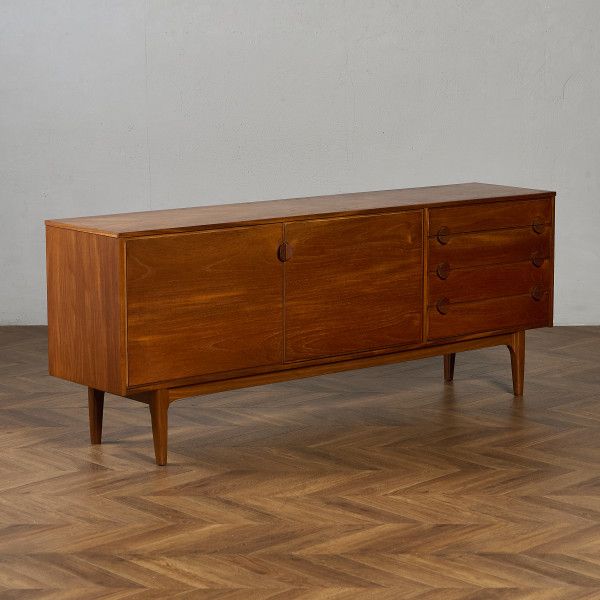 ネイサン Nathan ヴィンテージ ロング サイドボード IZ97501C★NATHAN チーク 英国 食器棚 リビングボード 脚付き イギリス 木製 キャビネット #97501