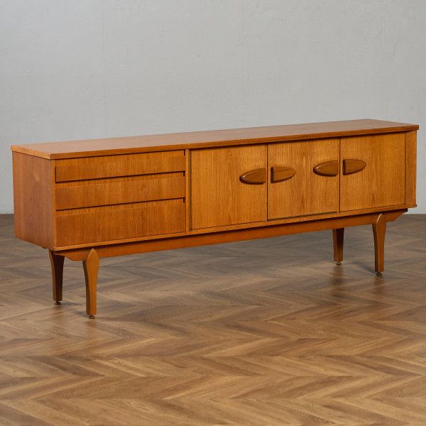 ジェンティーク Jentique ヴィンテージ ロング サイドボード IZ97502C★ チーク 北欧 スタイル リビングボード キャビネット ビンテージ #97502