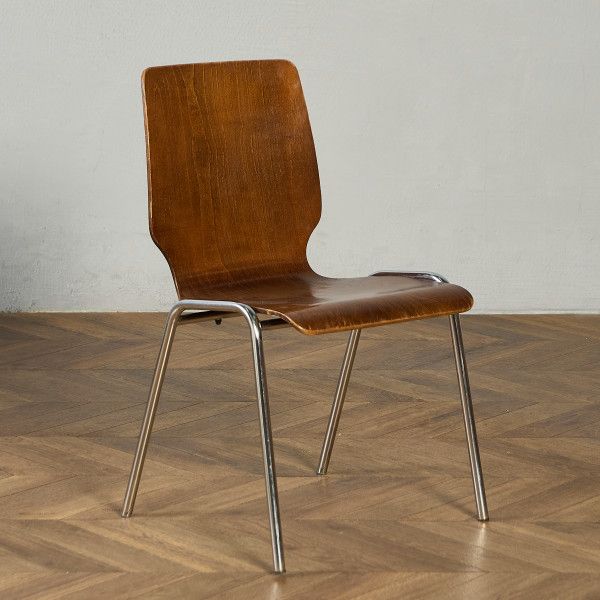 椅子・ソファ オランダ プライウッド Vink Lisse スタッキング スクールチェア 椅子 ビンテージ スチール イス 鉄脚 工業系 チェア モダン #97556