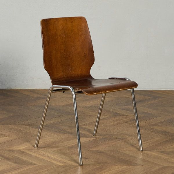 椅子・ソファ オランダ プライウッド Vink Lisse スタッキング スクールチェア 椅子 ビンテージ スチール イス 鉄脚 工業系 チェア モダン #97558