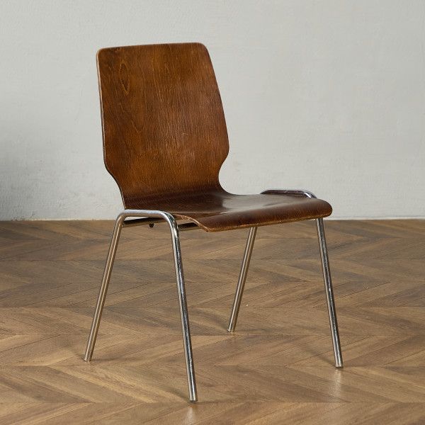 椅子・ソファ オランダ プライウッド Vink Lisse スタッキング スクールチェア 椅子 ビンテージ スチール イス 鉄脚 工業系 チェア モダン #97560