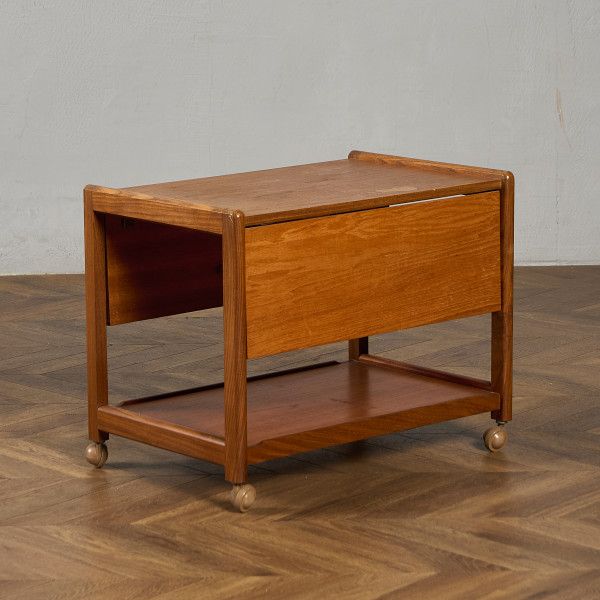 Rakuten - イギリス チーク 英国 ヴィンテージ ドロップリーフ トロリーワゴン 拡張 バタフライ キッチンワゴン キャスター サイドテーブル #97683