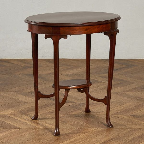 Rakuten - テーブル イギリス マホガニー 英国 クラシック サイドテーブル サイド 花台 飾り台 オーバル オケージョナル 木製 楕円 アンティーク スタイル #97709
