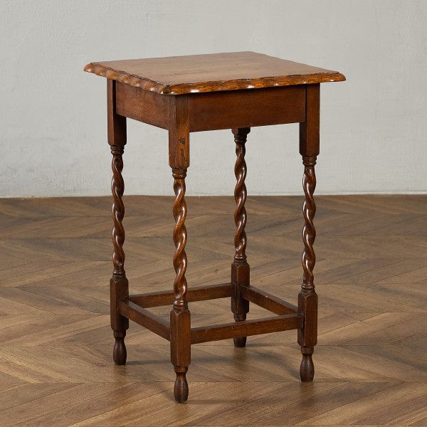 Rakuten - テーブル イギリス オーク 英国 クラシック バーリーシュガーツイスト サイドテーブル サイド 飾り台 レクタングル オケージョナル アンティーク スタイル #98167