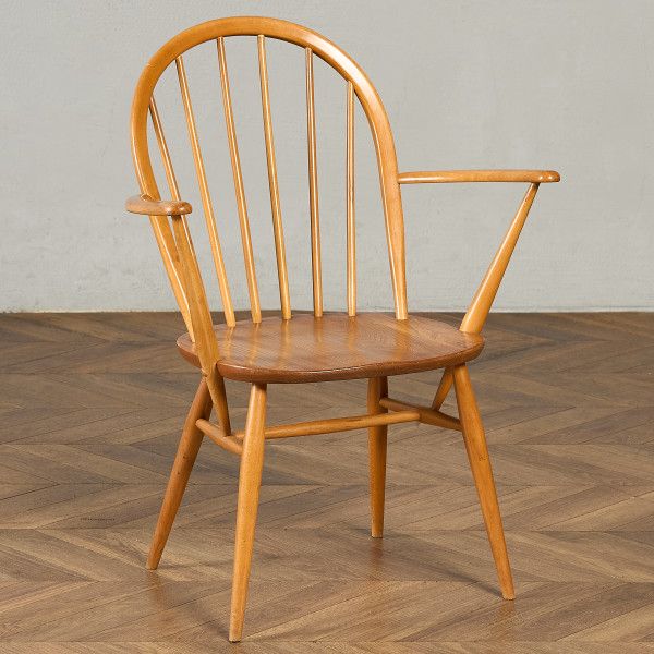 乐天商城 - 椅子・ソファ イギリス エルム アーコール ERCOL フープバック アームチェア ラージサイズ ラウンドゴールドラベル ercol 英国 ヴィンテージ 椅子 ウィンザーチェア ダイニングチェア ビンテージ #98228