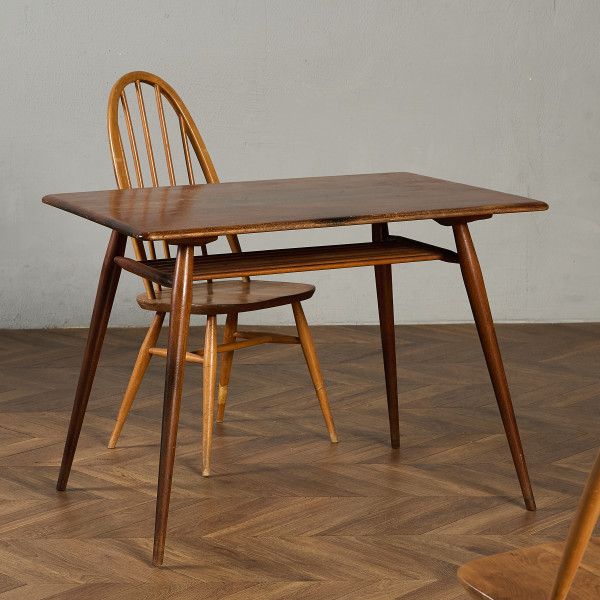 Rakuten - テーブル イギリス エルム アーコール ERCOL ブレックファストテーブル 超レア Ercol ブレックファスト ラック付き ダイニング 英国 ヴィンテージ カフェ 木製 #98263