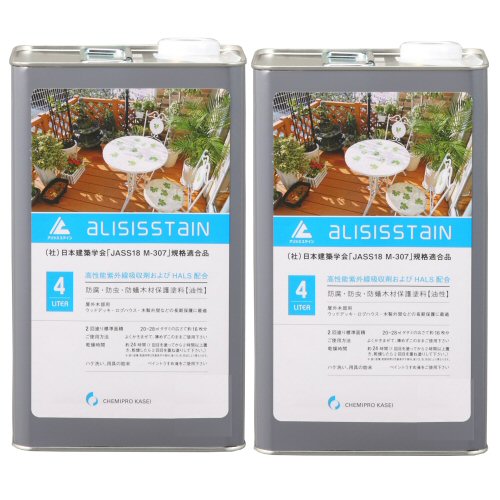 アリシスステイン パリサンダー 4L×2本 ケミプロ化成 木材保護塗料