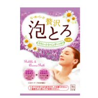 美肌成分が溶け込んだとろみ泡がたぷり！分包泡風呂入浴料！“お湯物語　贅沢泡とろ　入浴料　スウィートラベンダーの香り　1包30g”牛乳石鹸【YDKG-tk】