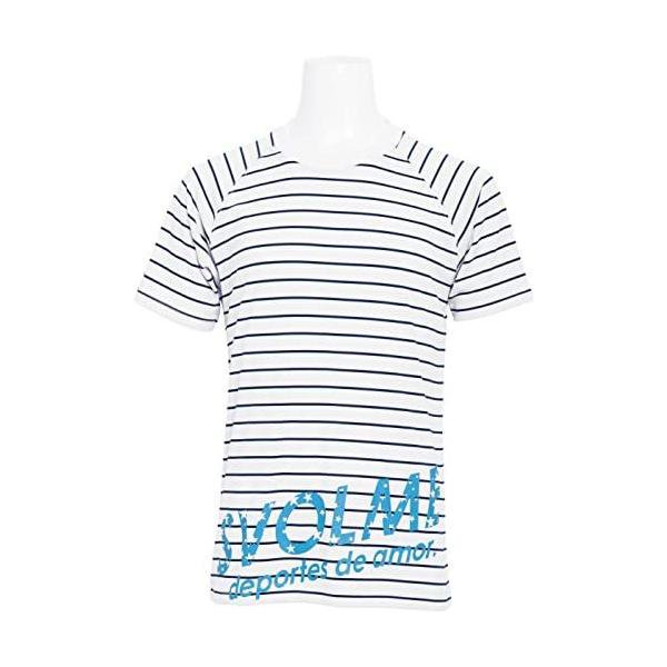 スボルメ(SVOLME) ジュニア ボーダープラTシャツ 181-63200 ホワイト/ネイビー