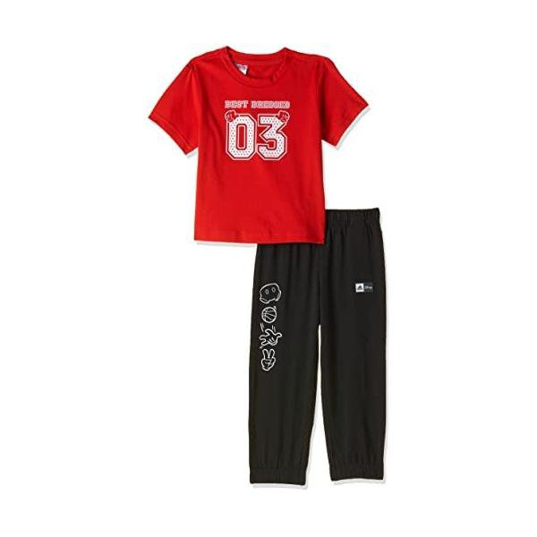 Rakuten - アディダス(adidas) キッズ アディダス×ディズニー Tシャツ&パンツ 29281 上: ビビッドレッド/ホワイト 下:ブラック/ホワイト(GN4933)