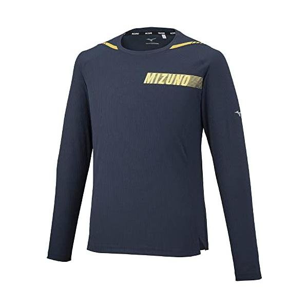 乐天商城 - ミズノ(MIZUNO) ドライエアロフロー 長袖Tシャツ 高通気 32MA255412 メンズ ナイトブルー