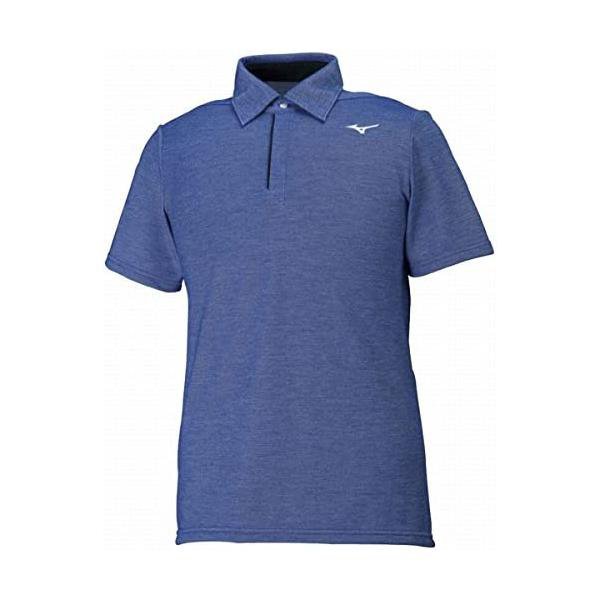 ミズノ(MIZUNO) トレーニングウェア クイックドライ 半袖ポロシャツ 吸汗速乾 32MA8190 25 サーフブルー杢