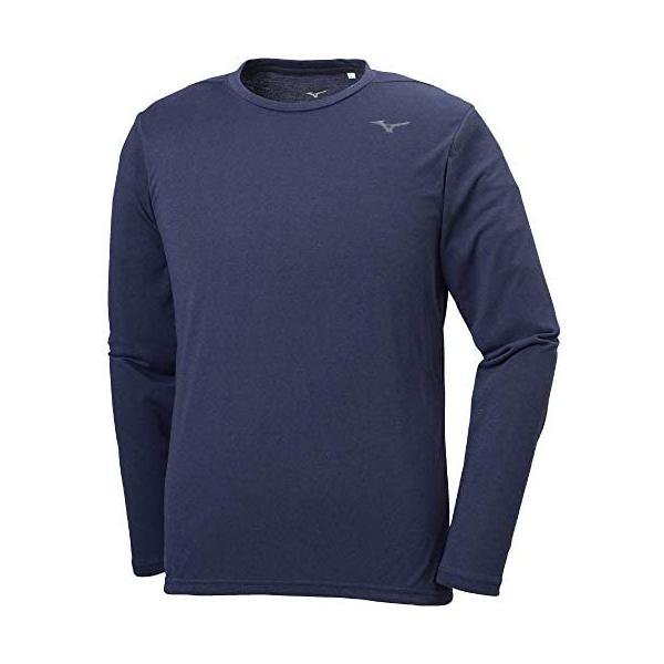 Rakuten - ミズノ(MIZUNO) トレーニングウェア ロングスリーブTシャツ 長袖 吸汗速乾 細身 32MA9053 ディープネイビー