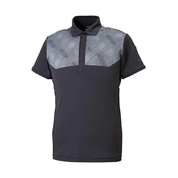 ミズノ(MIZUNO) トレーニングウェア ソーラーカットポロ 半袖 吸汗速乾 紫外線 細身 32MA9082 ブラック