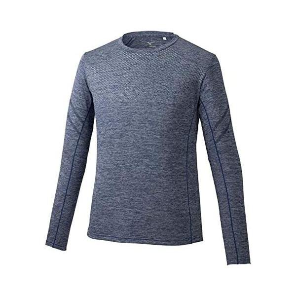 Rakuten - ミズノ(MIZUNO) トレーニングウェア Tシャツ長袖 吸汗速乾 ドライ 32MA9630 ディープネイビー杢