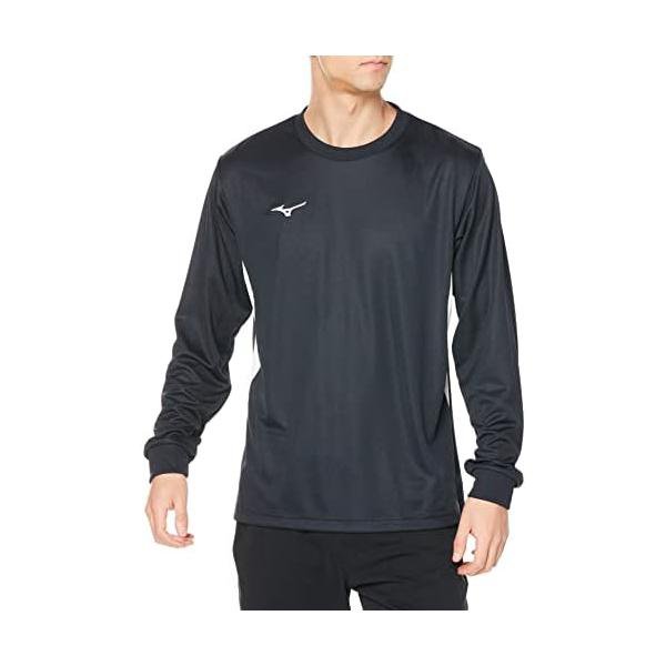 Rakuten - ミズノ(MIZUNO) 長袖 Tシャツ ナビドライ 切替 Uネック 吸汗速乾 32MAA195 メンズ ブラック/ホワイト