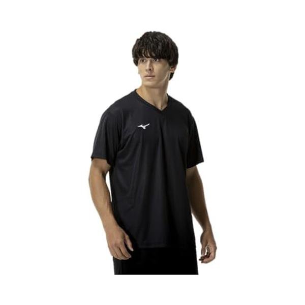 乐天商城 - ミズノ(MIZUNO) 半袖Tシャツ ナビドライ Vネック 吸汗速乾 インナー 肌着 32MAC191 ブラック/ホワイト