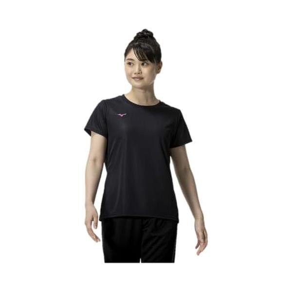 乐天商城 - ミズノ(MIZUNO) 半袖Tシャツ ナビドライ 吸汗速乾 インナー UPF15 32MAC390 レディース ブラック/マゼンタ
