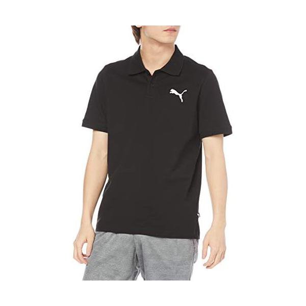 プーマ(PUMA) 半袖 ピケポロシャツ シンプル ESS 589028 メンズ ブラック/キャット(51)